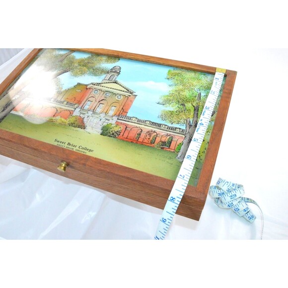 Sweet Briar College Custom Hand Painted Walnut Mirror Box by Eglomisé Design LLC - Picture 7 of 16